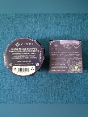 Viori Professional Grade Non-Toxic Purple Toning Shampoo & Conditioner Bars